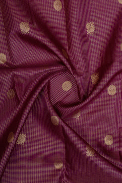 Sangria purple Zari checks pure kanchipuram silk saree