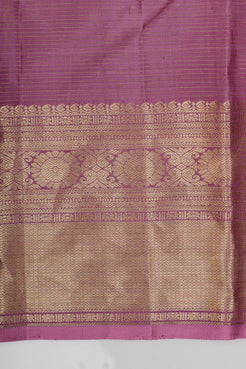 Sangria purple Zari checks pure kanchipuram silk saree
