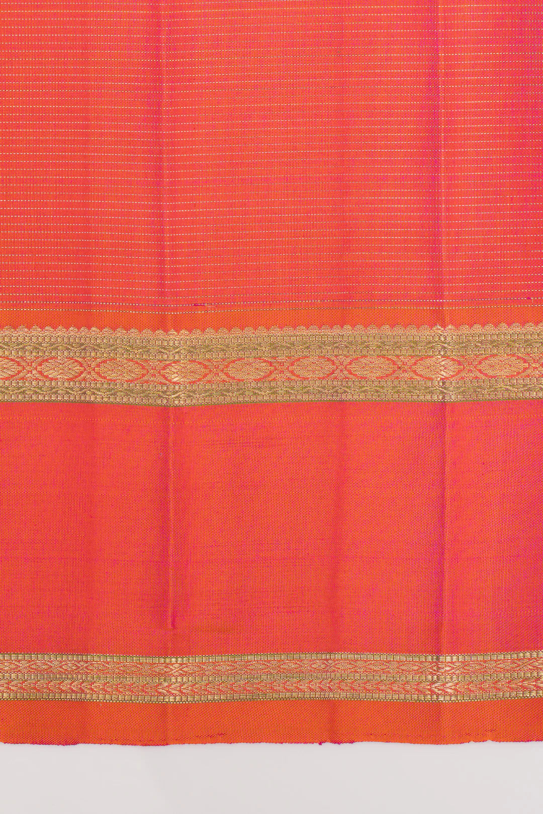 Pink and orange Vairaoosi pure kanchipuram silk saree