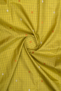 Lime green threadwork pure kanchipuram silk saree