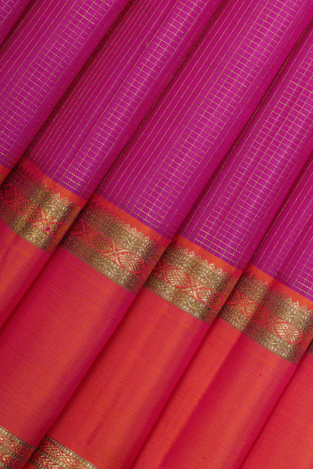 Pink and orange Vairaoosi pure kanchipuram silk saree