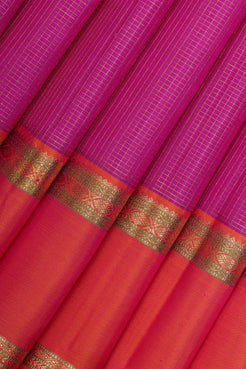 Pink and orange Vairaoosi pure kanchipuram silk saree
