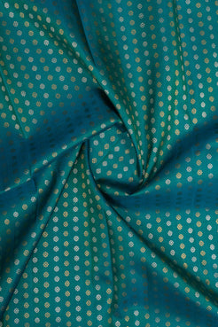 Peacock Blue Lakshabuttis Vintage Pure Kanchipuram Silk Saree