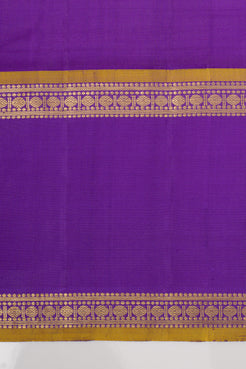 Teal Blue stripes pure kanchipuram silk saree