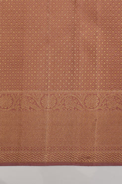 Apricot peach paisley vanasingaram brocade  pure kanchipuram silk saree