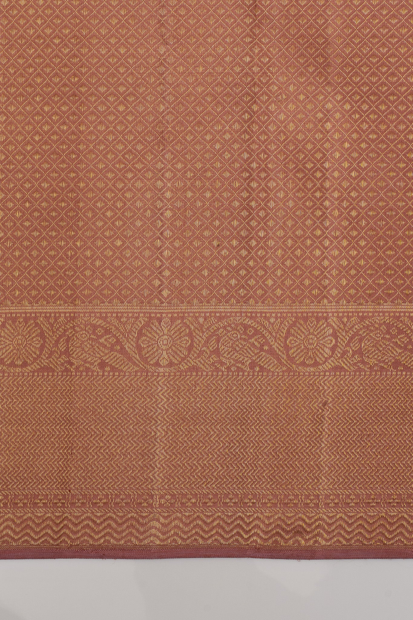 Apricot peach paisley vanasingaram brocade  pure kanchipuram silk saree
