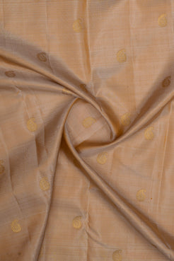 Sandal Beige and Maroon Traditional Pure Kanchipuram Silk Saree