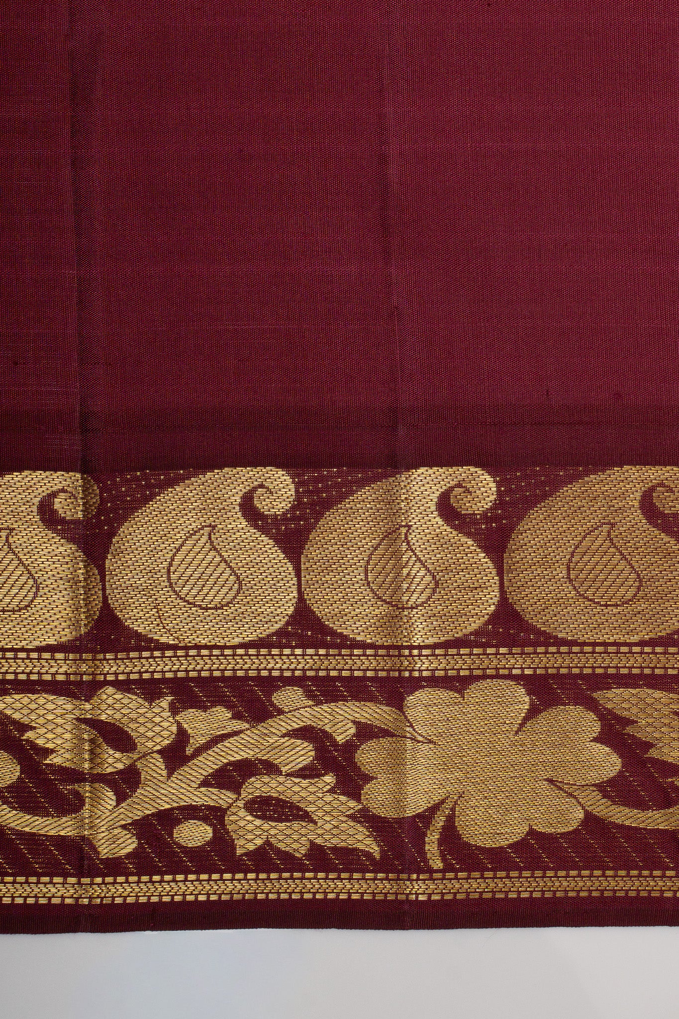 Sandal Beige and Maroon Traditional Pure Kanchipuram Silk Saree