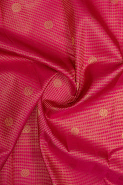 Pink Zari Checks Pure Kanchipuram Silk Saree