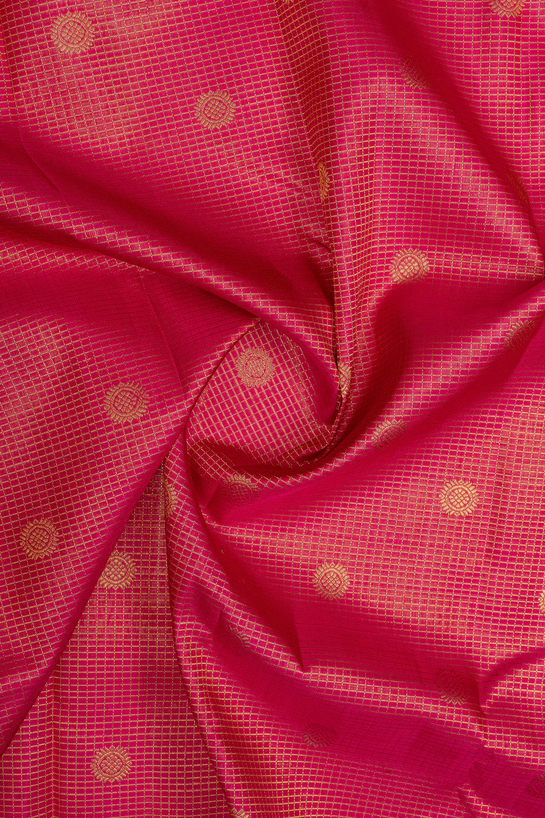 Pink Zari Checks Pure Kanchipuram Silk Saree
