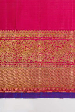 Pink Zari Checks Pure Kanchipuram Silk Saree