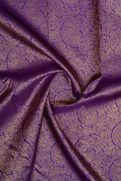 Purple brocade pure kanchipuram silk saree
