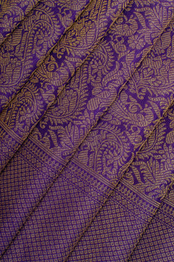 Purple brocade pure kanchipuram silk saree