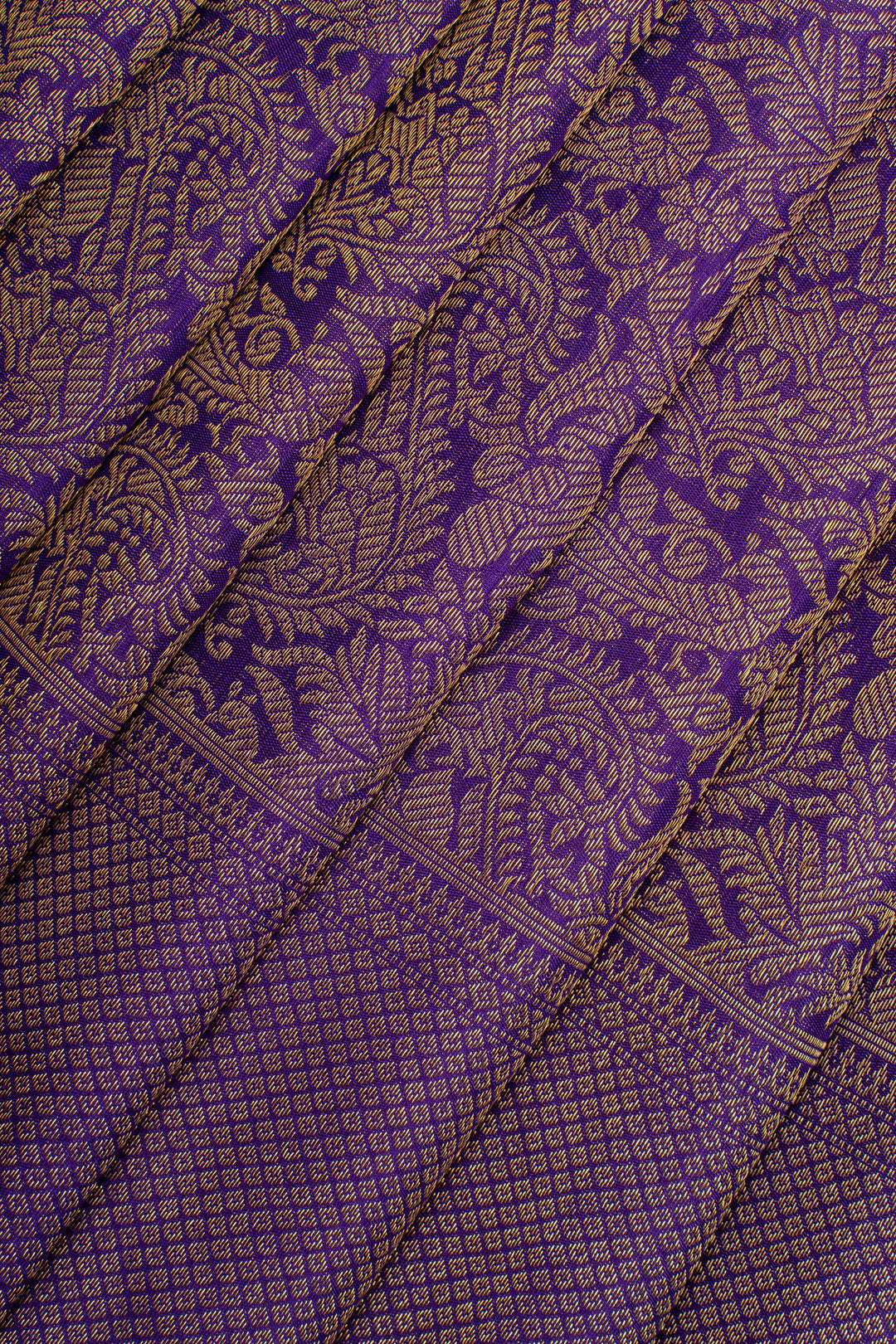 Purple brocade pure kanchipuram silk saree
