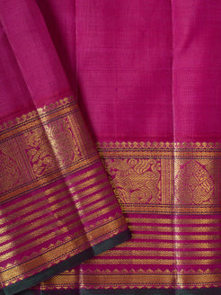 Yellow and magenta pure Kanchipuram silk saree