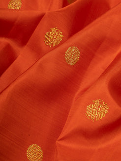 Rust orange and brown pure Kanchipuram silk saree