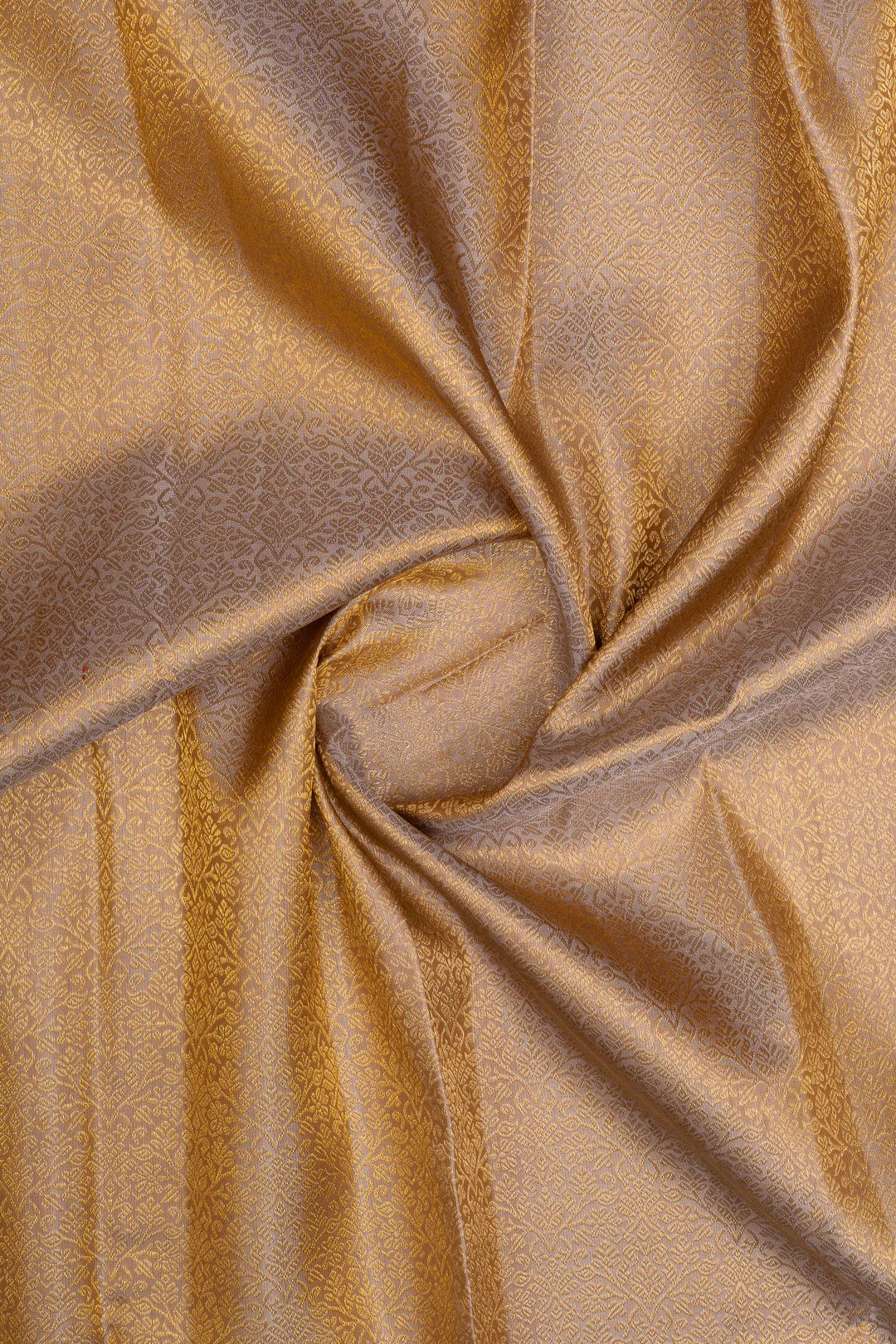 Champagne Gold Brocade Pure Kanchipuram Silk Saree