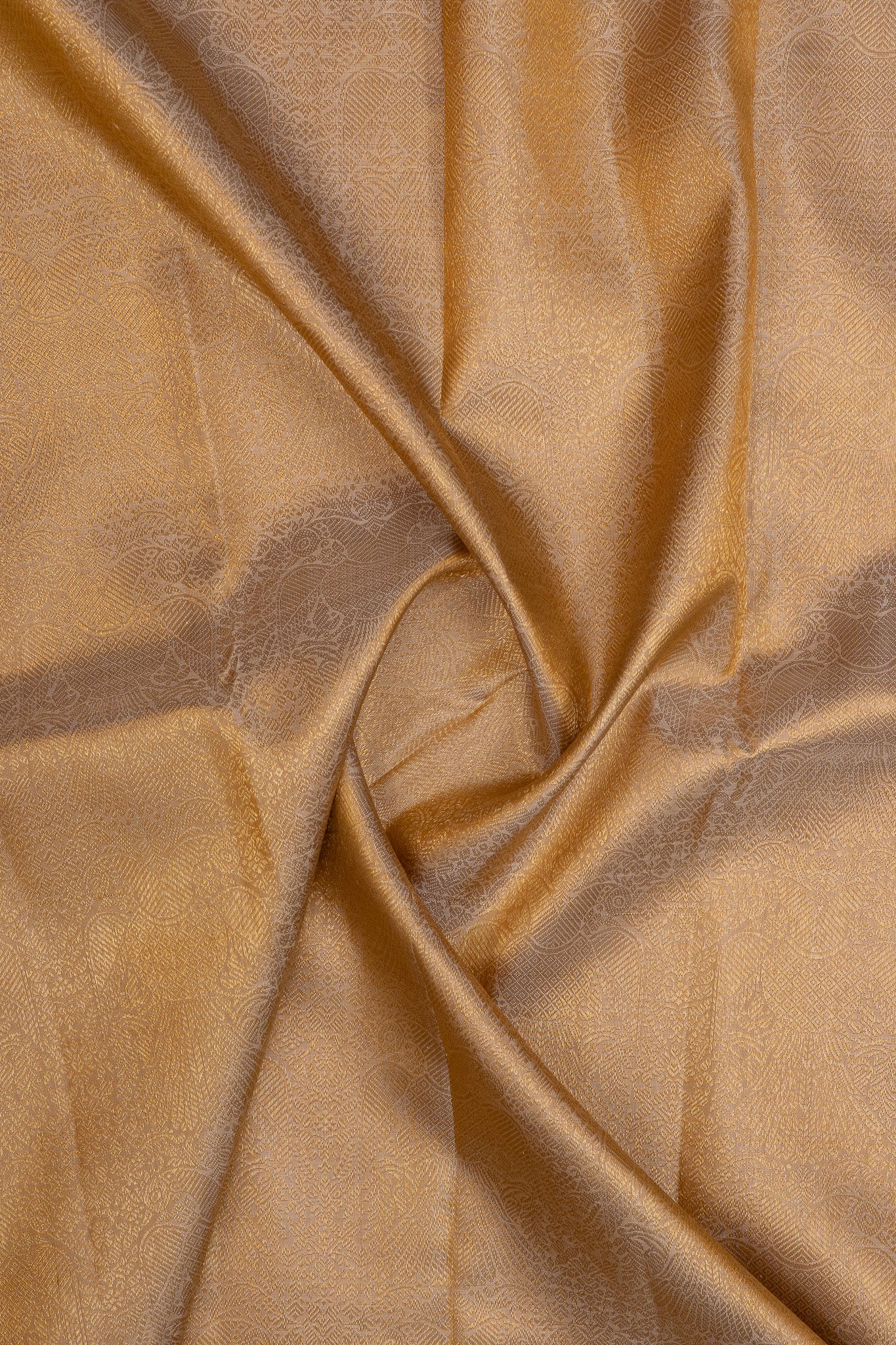 Champagne gold iruthalaipakshi brocade pure kanchipuram silk saree