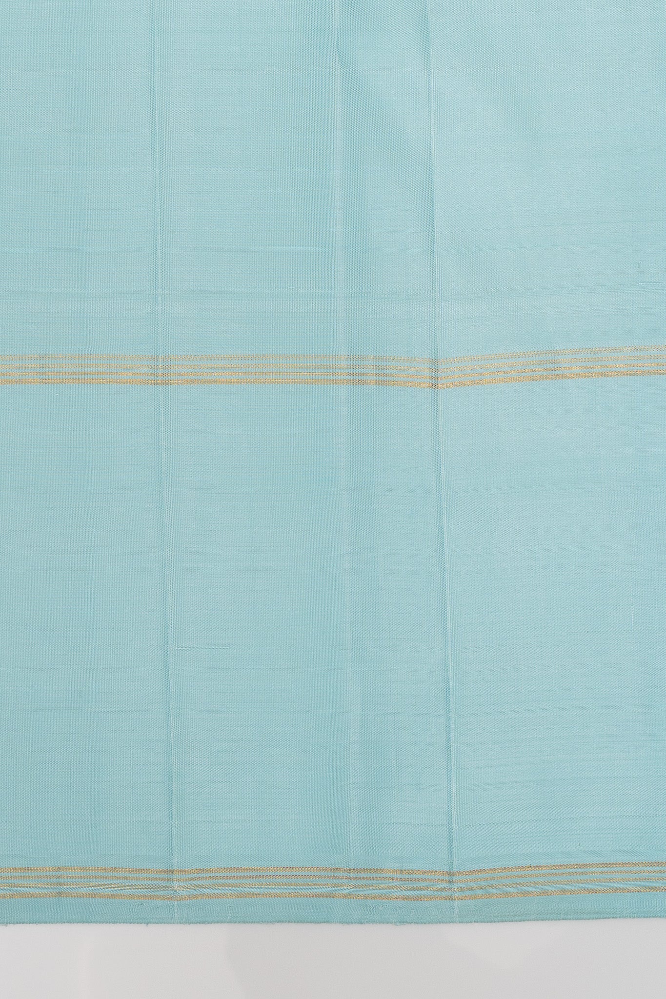 Sky blue brown multi checks pure kanchipuram silk saree