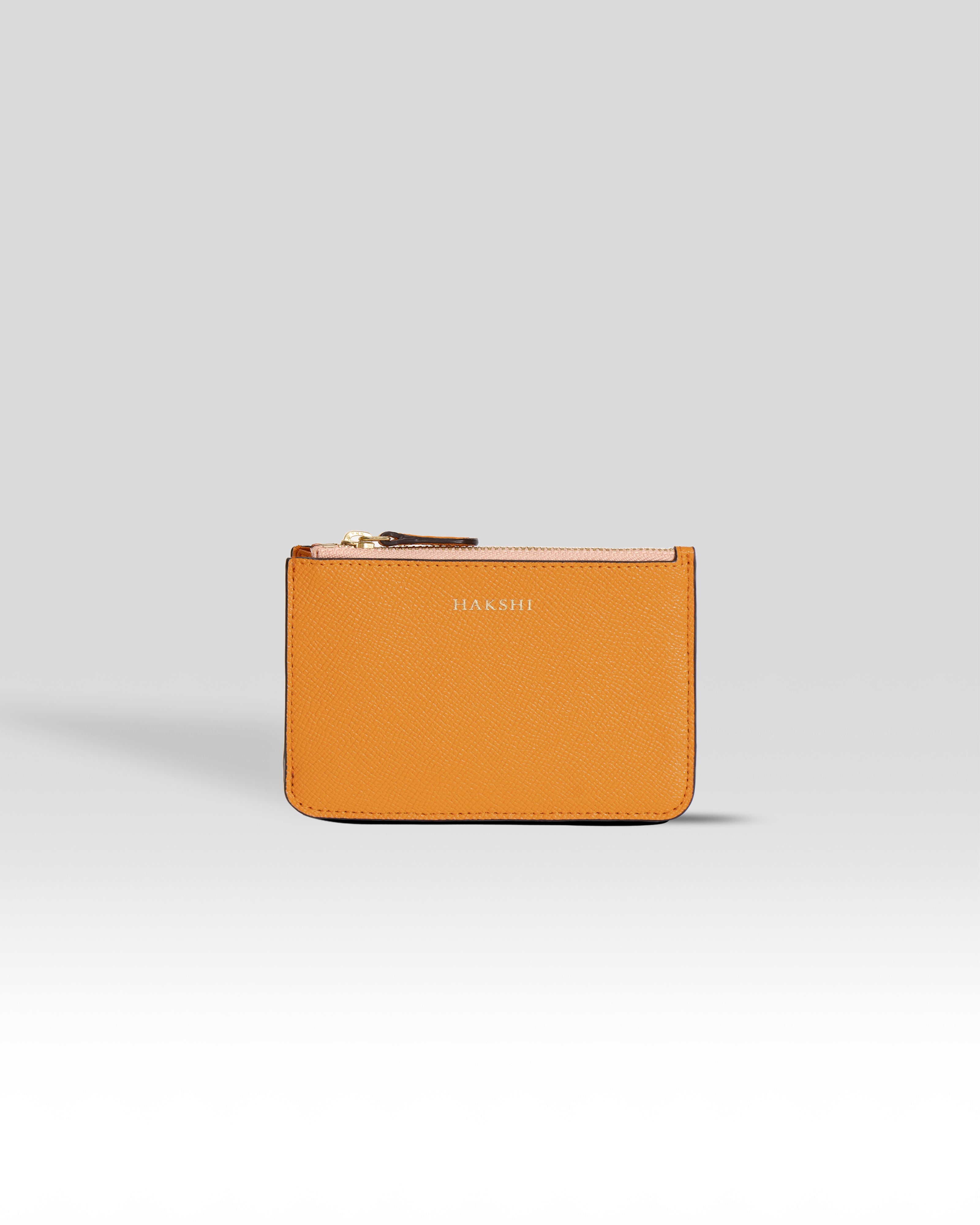 Neli Mini Zipper Wallet Orange & Gold