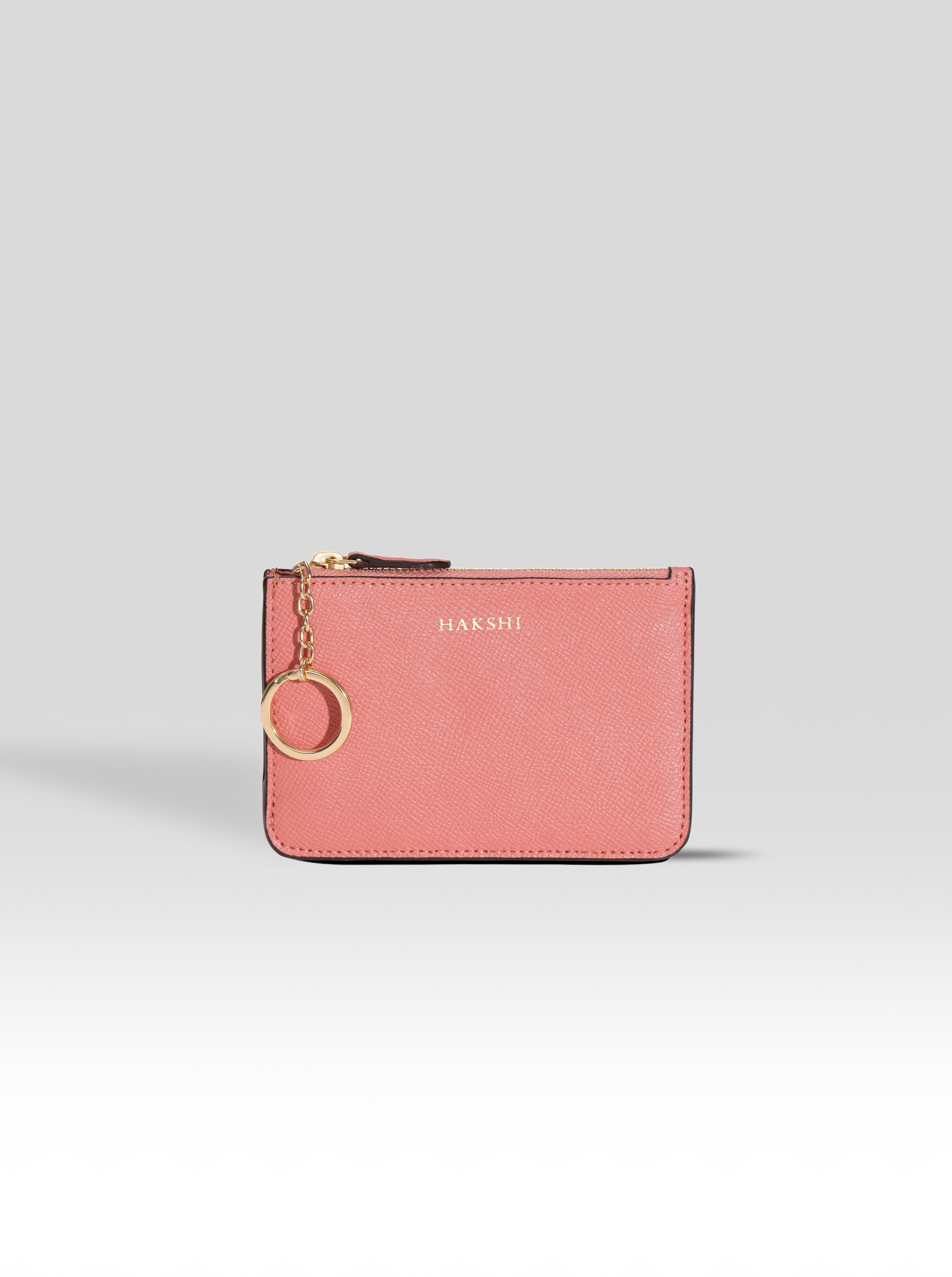 Neli Mini Zipper Wallet Flamingo Pink & Gold