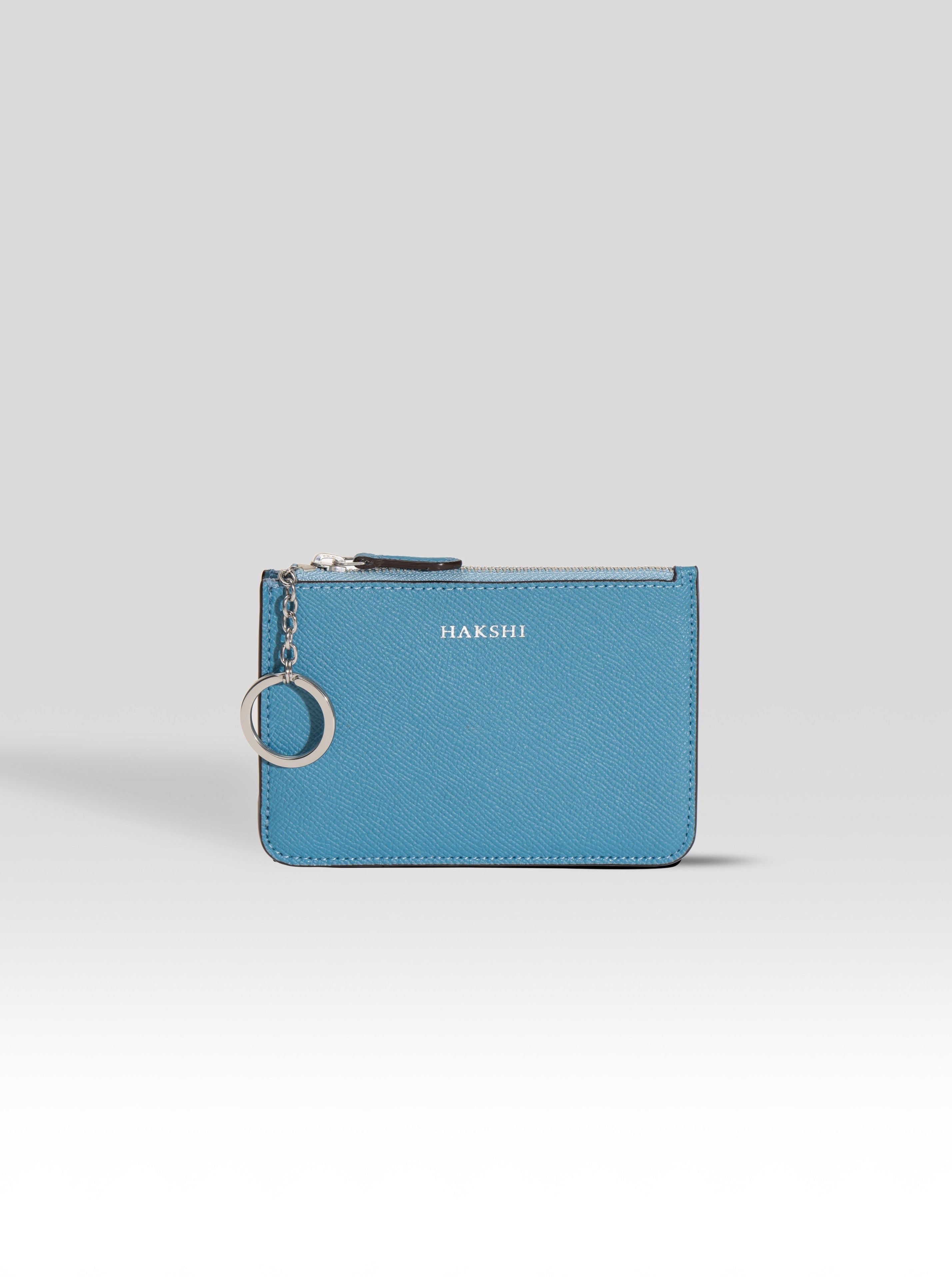 Neli Mini Zipper Wallet Cerulean Blue & Silver