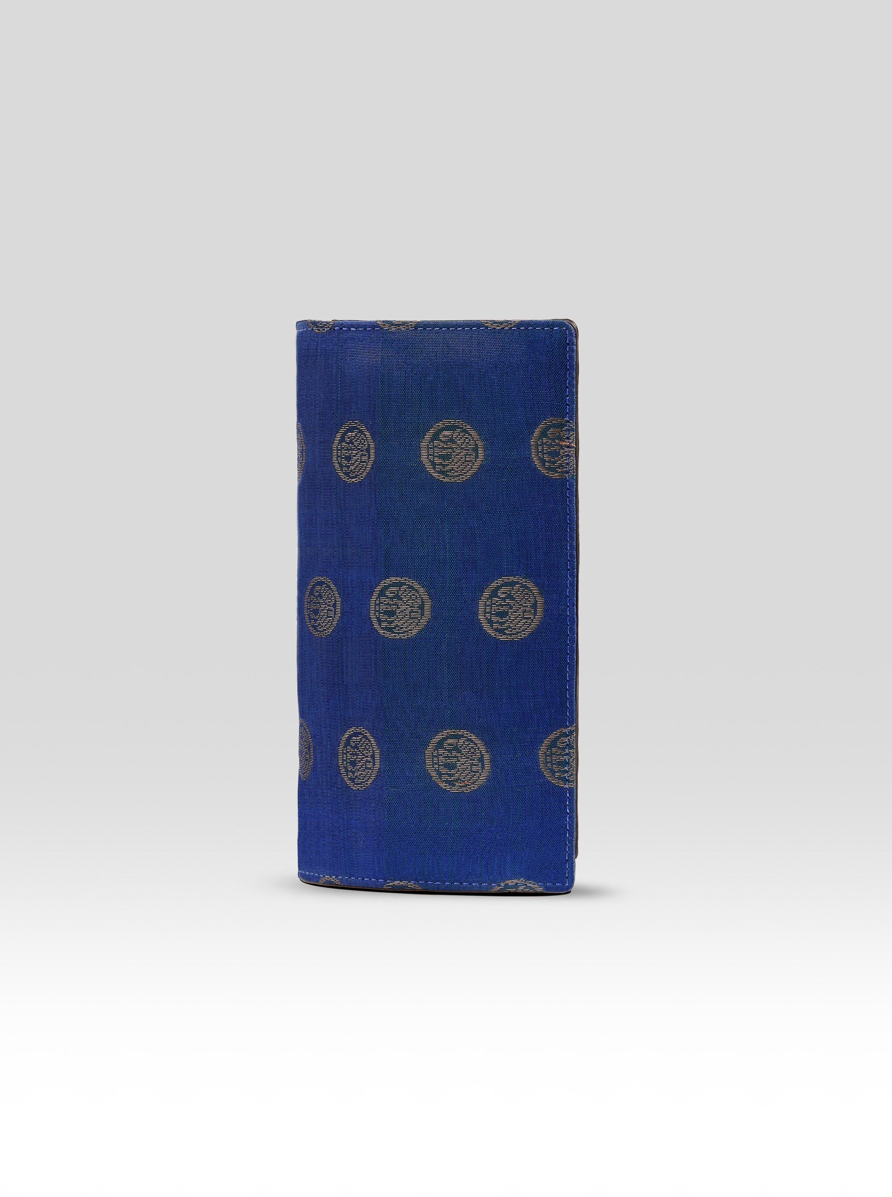 Rudra Long Wallet Peacock Blue & Tan